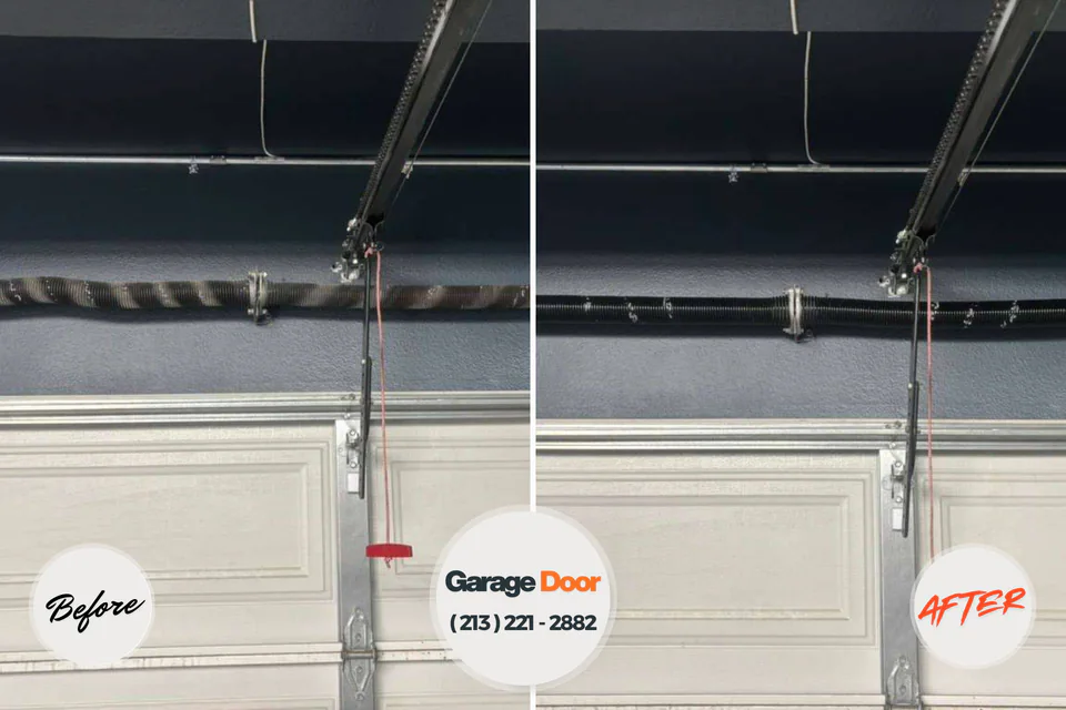 Before and after: garage door repair Stockton University, NJ